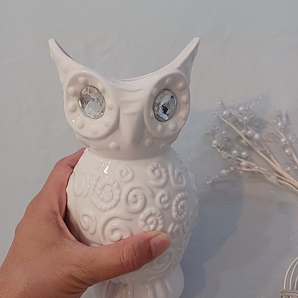 Ceramic Owl Vase & Bird Cage Decor - Picture 7 of 10